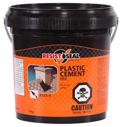 Resistoseal 53012 Pro Plastic Cement, Black, Liquid, 9 lb Sells in Quantity of 4