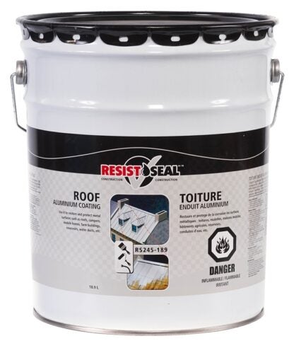 Resisto 34015 Roof Coating, Aluminum, 4.8 gal, Liquid