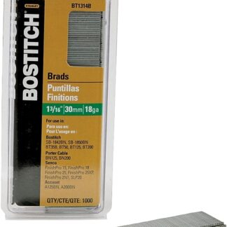 Bostitch BT1314B Nail, 1-3/16 in L, 18 Gauge, Steel, Coated, Brad Head, Smooth Shank