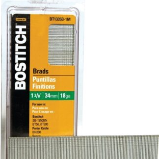 Bostitch BT1335B-1M Nail, 1-1/2 in L, 18 Gauge, Steel, Coated, Brad Head, Smooth Shank Sells in Quantity of 10