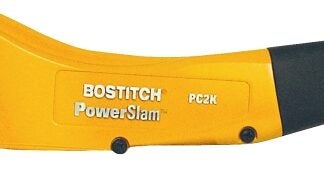 Bostitch PowerSlam PowerCrown Series PC2K Hammer Tacker, 168 Magazine, 7/16 in W Crown, 1/4 to 3/8 in L Leg, Yellow