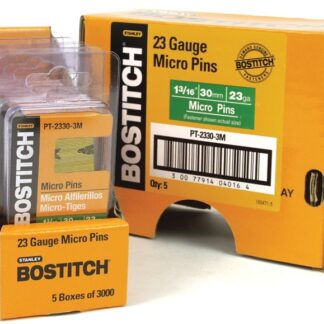 Bostitch PT-2330-3M Pin Nail, 0.64 in Dia, 1-3/16 in L, 23 ga Thick, Steel, Bright