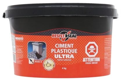 Resistoseal 53019 Ultra Plastic Cement, Black, Liquid, 8.8 lb