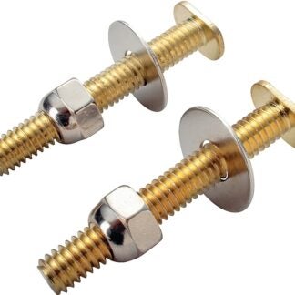 ProSource PMB-480 Bolt Set, Steel, Brass, For: Use to Attach Toilet to Flange