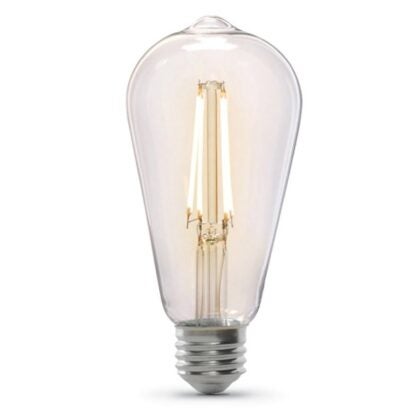 Feit Electric ST19/CL/VG/LED LED Bulb, Decorative, ST19 Lamp, 60 W Equivalent, E26 Lamp Base, Dimmable, Clear Sells in Quantity of 4