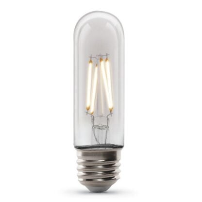 Feit Electric T10/CL/VG/LED LED Bulb, Decorative, T10 Lamp, 40 W Equivalent, E26 Lamp Base, Dimmable, Clear Sells in Quantity of 4