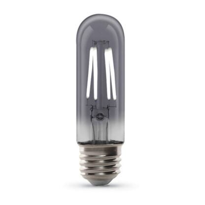 Feit Electric T10/SMK/VG/LED LED Bulb, Decorative, T10 Lamp, 25 W Equivalent, E26 Lamp Base, Dimmable, Smoke Sells in Quantity of 4