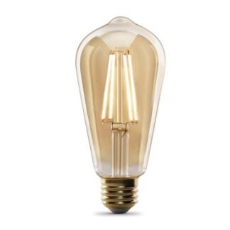 Feit Electric ST19/VG/LED LED Bulb, Decorative, ST19 Lamp, 60 W Equivalent, E26 Lamp Base, Dimmable, Amber Sells in Quantity of 4