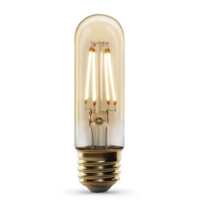 Feit Electric T10/VG/LED LED Bulb, Decorative, T10 Lamp, 40 W Equivalent, E26 Lamp Base, Dimmable, Amber Sells in Quantity of 4