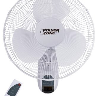 PowerZone FTW-40 Wall-Mount Fan, 120 V, 16 in Dia Blade, 3-Blade, 3-Speed, White