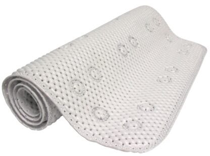 Zenna Home 79WW04 Foam Shower Mat, 36 in L, 17 in W, PVC, White Sells in Quantity of 4