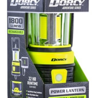 Dorcy Adventure Series 41-3125 Rechargeable Lantern, 4500 mAh, Lithium-Ion Battery, 1800 Lumens Lumens, Green