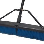 Simple Spaces 93200 Push Broom, 24 in Sweep Face, 3 in L Trim, Polypropylene Bristle, 60 in L, Threaded with Brace