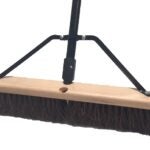 Simple Spaces 93220 Push Broom, 24 in Sweep Face, 3 in L Trim, Palmyra Bristle, 60 in L, Threaded with Brace