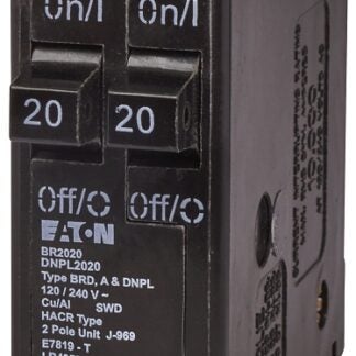 Eaton DNPL2020 Circuit Breaker, Duplex, Type DNPL, 20 A, 2-Pole, 120 VAC, Long Time, Instantaneous, Independent Trip