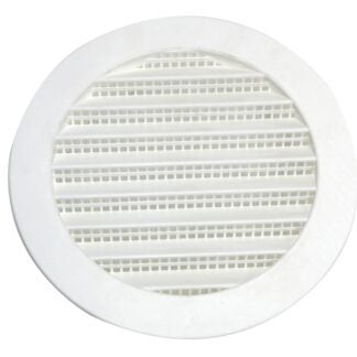 Duraflo 61PML201 Mini Louvers Vent, 2.443 in Dia, Round, Plastic, White