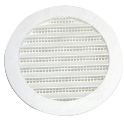 Duraflo 61PML201 Mini Louvers Vent, 2.443 in Dia, Round, Plastic, White