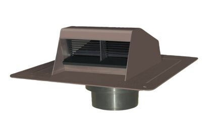 Duraflo 6011BR Exhaust Vent, 10.94 in OAL, 12.98 in OAW, 117 sq-in Net Free Ventilating Area, Polypropylene, Brown