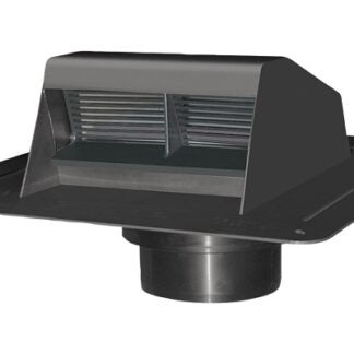 Duraflo 6011BL Exhaust Vent, 10.94 in OAL, 12.92 in OAW, 117 sq-in Net Free Ventilating Area, Polypropylene, Black