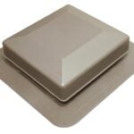 Duraflo 6050WW Roof Vent, 16.866 in OAW, 50 sq-in Net Free Ventilating Area, Polypropylene, Weathered Wood