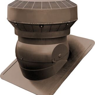 Duraflo 60PRO117BR Roof Vent, 18-3/8 in OAW, 117 sq-in Net Free Ventilating Area, Polypropylene, Brown