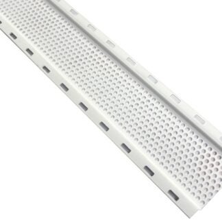 Duraflo 648FTWH Soffit Strip Vent, 8 ft L, 2 in W, 69 sq-in Net Free Ventilating Area, Plastic, White Sells in Quantity of 25