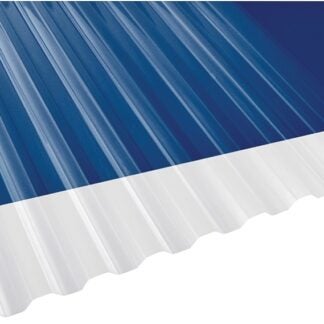 Suntuf 101699 Corrugated Panel, 12 ft L, 26 in W, Greca 76 Profile, 0.032 Thick Material, Polycarbonate, Clear Sells in Quantity of 10