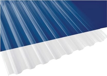 Suntuf 101699 Corrugated Panel, 12 ft L, 26 in W, Greca 76 Profile, 0.032 Thick Material, Polycarbonate, Clear Sells in Quantity of 10