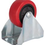 ProSource JC-380-G Rigid Caster, 3 in Dia Wheel, 30 mm W Wheel, PU Wheel, Red, 176 lb, Steel Housing Material