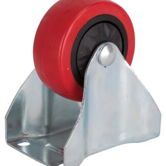 ProSource JC-380-G Rigid Caster, 3 in Dia Wheel, 30 mm W Wheel, PU Wheel, Red, 176 lb, Steel Housing Material