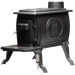 US Stove US1269E Freestanding Log Wood Stove, 21.89 in W, 33 in D, 25.6 in H, 54,000 Btu Heating, Cast Iron, Black, Flat