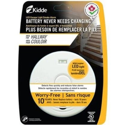 Kidde P3010H-CA Smoke Alarm, 10 ft, LED Display, 85 dB, Alarm: Audio, Photoelectric Sensor, Bracket Mounting