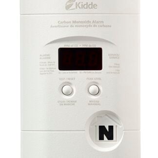 Kidde 900-0076-05 Carbon Monoxide Alarm, 10 ft, +/-30 % Accuracy, 4 to 15 min Response, Digital Display, 85 dB