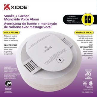 Kidde 21032309 Smoke and Carbon Monoxide Detector, 70 to 400 ppm, 4 to 240 min Response, 85 dB, Alarm: Audible, Visual, Bracket