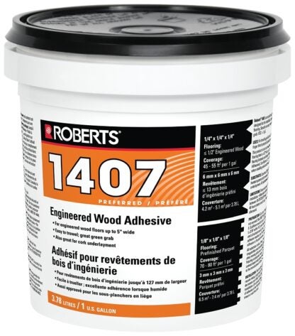 Roberts 1407RB004 Flooring Adhesive, Paste, Beige, 1 gal Pail Sells in Quantity of 4