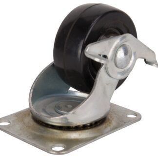 ProSource JC-H11 Swivel Caster, 3 in Dia Wheel, 1-1/4 in W Wheel, Rubber Wheel, Black, 210 lb, Steel Housing Material