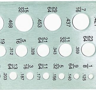 General 24 Drill Gauge, 6-3/4 in L x 2-3/8 in W Dimensions, Stainless Steel