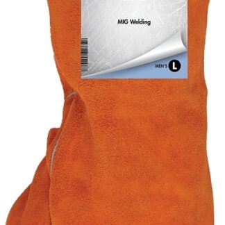 ForneyHide 55206 Welding Gloves, Men's, L, Gauntlet Cuff, Leather Palm, Orange, Wing Thumb, Leather Back