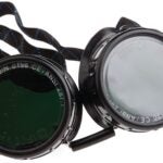 Forney 55311 Brazing Goggles, 1.97 in Lens, Clear Lens, #5 Lens, Plastic Frame, Black/Green Frame