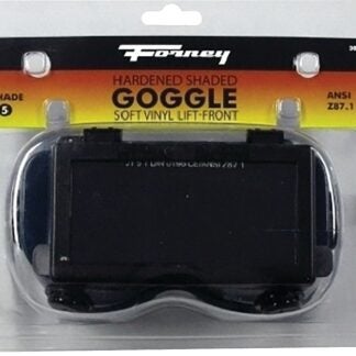 Forney 55320 Welding Goggles, 4-1/4 in L x 2 in W Lens, Glass Lens, Clear Lens, #5 Lens, Plastic Frame