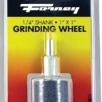 Forney 60050 Grinding Wheel, 1 x 1 in Dia, 1/4 in Arbor/Shank, 60 Grit, Coarse, Aluminum Oxide Abrasive