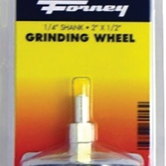 Forney 60053 Grinding Wheel, 1/2 x 2 in Dia, 1/4 in Arbor/Shank, 60 Grit, Aluminum Oxide Abrasive