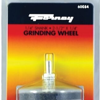 Forney 60054 Grinding Wheel, 1/4 x 2-1/2 in Dia, 1/4 in Arbor/Shank, 60 Grit, Aluminum Oxide Abrasive