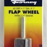 Forney 60190 Flap Wheel, 1 in Dia, 1 in Thick, 1/4 in Arbor, 60 Grit, Aluminum Oxide Abrasive