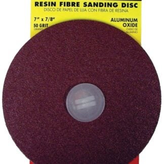 Forney 71655 Sanding Disc, 7 in Dia, 7/8 in Arbor, Coated, 50 Grit, Coarse, Aluminum Oxide Abrasive