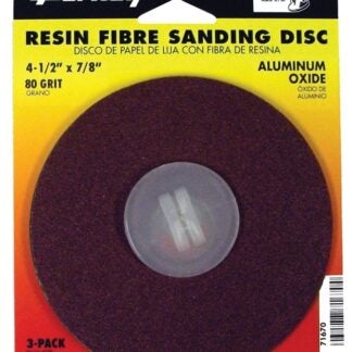 Forney 71670 Sanding Disc, 4-1/2 in Dia, 7/8 in Arbor, Coated, 80 Grit, Medium, Aluminum Oxide Abrasive