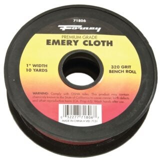 Forney 71806 Bench Roll, 1 in W, 10 yd L, 320 Grit, Premium, Aluminum Oxide Abrasive, Emery Cloth Backing