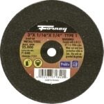 Forney 71840 Cut-Off Wheel, 3 in Dia, 1/16 in Thick, 1/4 in Arbor, 46 Grit, Medium, Aluminum Oxide Abrasive