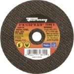 Forney 71855 Cut-Off Wheel, 3 in Dia, 1/32 in Thick, 3/8 in Arbor, 60 Grit, Medium, Aluminum Oxide Abrasive