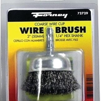 Forney 72729 Wire Cup Brush, 2 in Dia, 0.012 in Dia Bristle, Steel Bristle